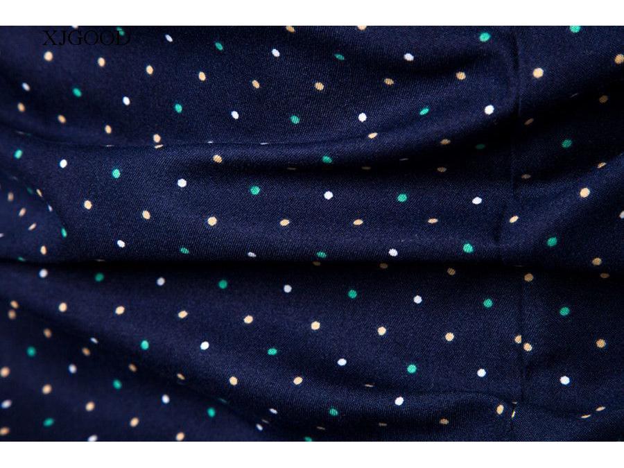 Мужская рубашка с коротким рукавом в британский горошек