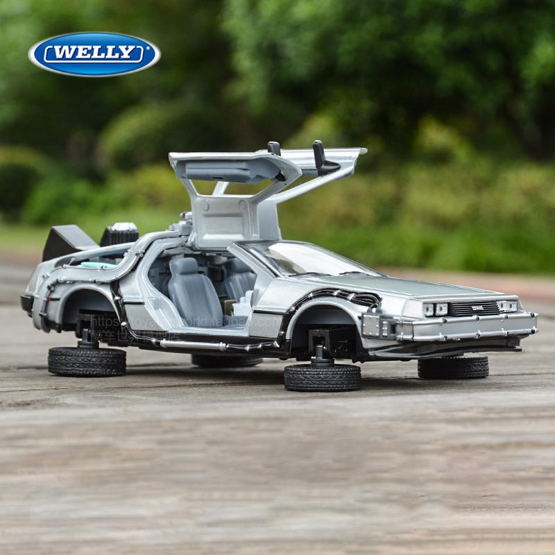 ВЕЛЛИ 1:24 литая под давлением модель автомобиля из сплава DMC-12 Delorean «Назад в будущее», машина времени, металлическая игрушечная машинка для детей, коллекция игрушек в подарок