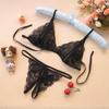 Lace Temptation: See-through Bikini & Open Crotch Lingerie Set
