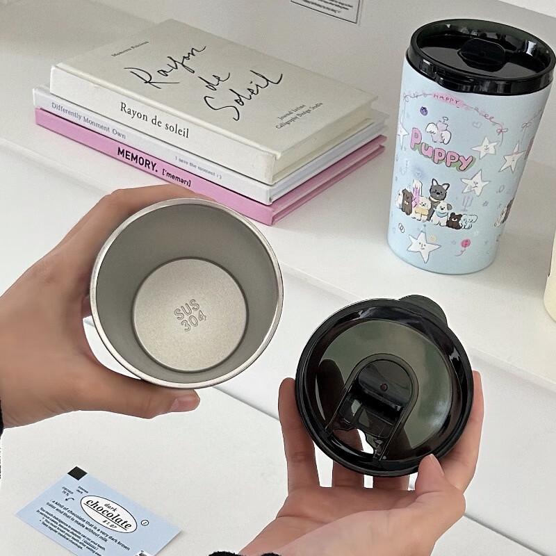 Изолированная дорожная кружка Shuangqi с мультяшным рисунком