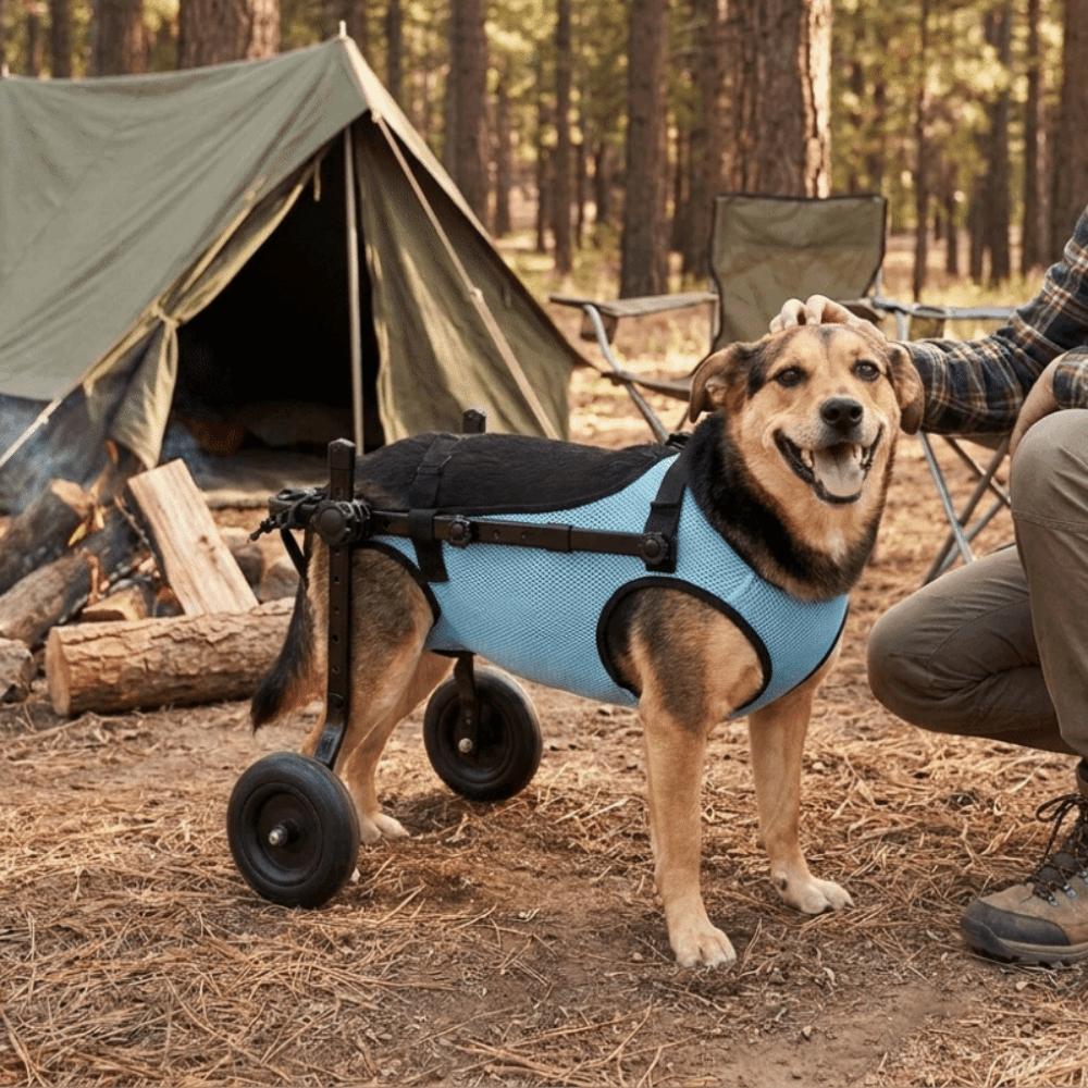 Adjustable Pet Wheelchair Cart Comfortable Rehabilitation Walking Assistant  Outdoor Use