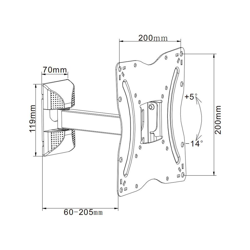 Universal TV mount 13"-42" adjustable