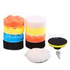 11-Piece Flat Sponge Wheel Set For Car Polishing And Waxing Self-Adhesive Sponge Disc With Wavy Backing Fleece