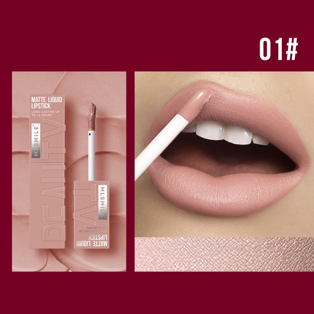 MLSMILE Чашка с антипригарным покрытием Lip Glaze Matte Liquid Matte Lipstick Стойкий невыцветающий жидкий блеск для губ