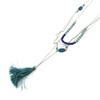 Les Trésors De Lily [N3957] - Silver Turquoise 'Altai' Designer Long Necklace