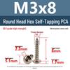 8.8 Grade Round Head Hex Socket Self-Tapping Screws M2-M4 Carbon Steel Bolts