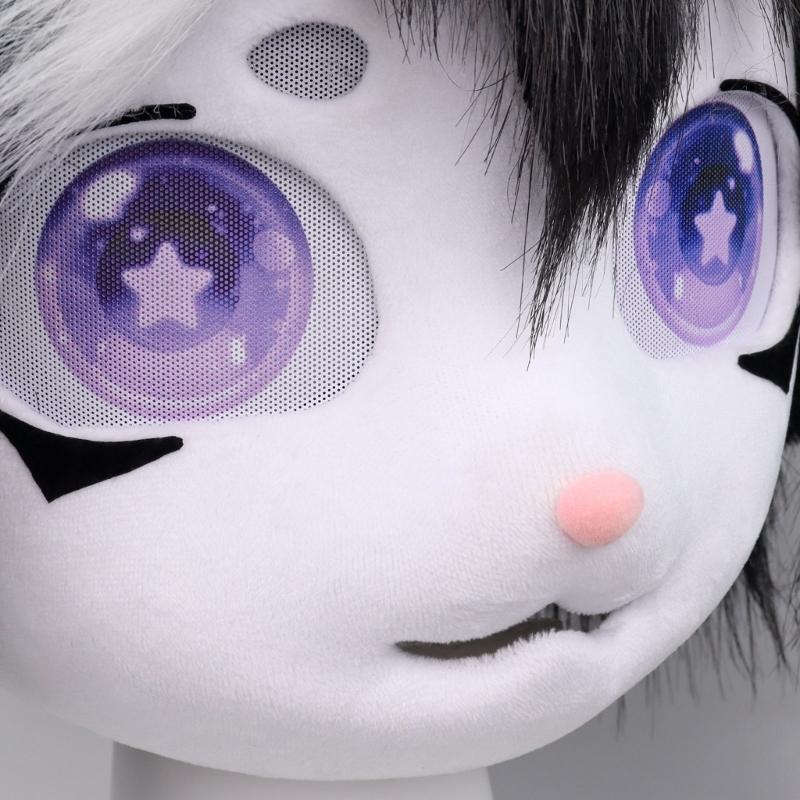 Пушистая голова животного Кролик Фурсьют Маска-вырез Хэллоуин Маскарад Косплей Костюм Реквизит Головной убор кролика для детей и взрослых