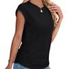 2025 Spring/Summer New Solid Color Round Neck Short Sleeve T-shirt Top for Women