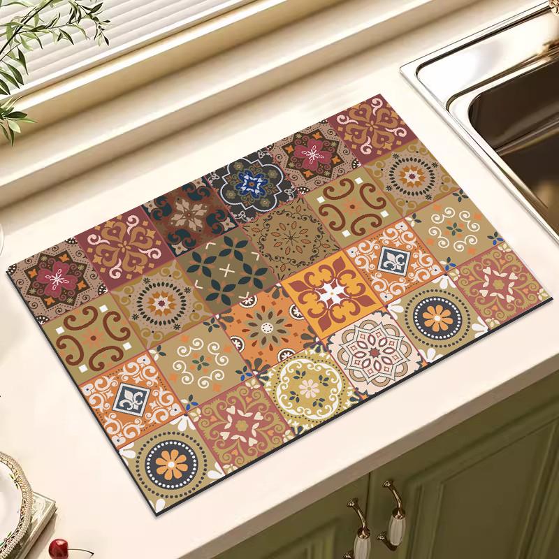 Суперабсорбирующий коврик для сушки посуды, резиновый коврик для сушки посуды, защитный коврик для столешницы, нескользящие коврики для сушки, аксессуары для декора