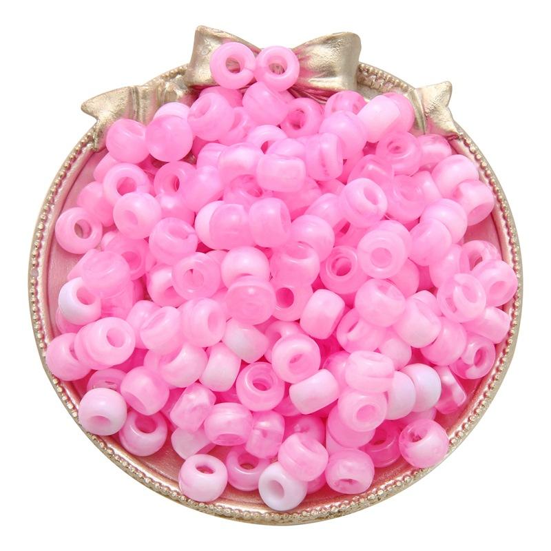 100pcs/Pack 6*9mm Big Shiny Large Hole Acrylic Spacer Beads For Jewelry Making Necklace Bracelet DIY Dreadlock