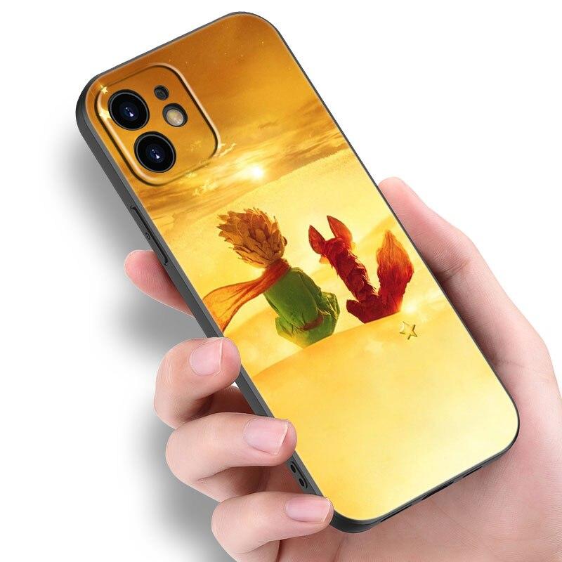 Чехол для телефона Little Prince fox для Apple iPhone 14 13 12 Mini 11 Pro Max 7 8 XR X XS 7 8 Plus SE 2020 2022 черный чехол