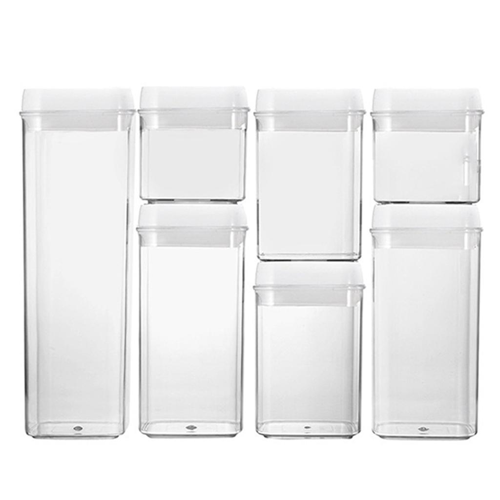 Plastic Food Storage Containers With Lids 7PCS Airtight Kitchen Canisters For Flour Cereal Sugar Pantry Organization Labels And Marker Included