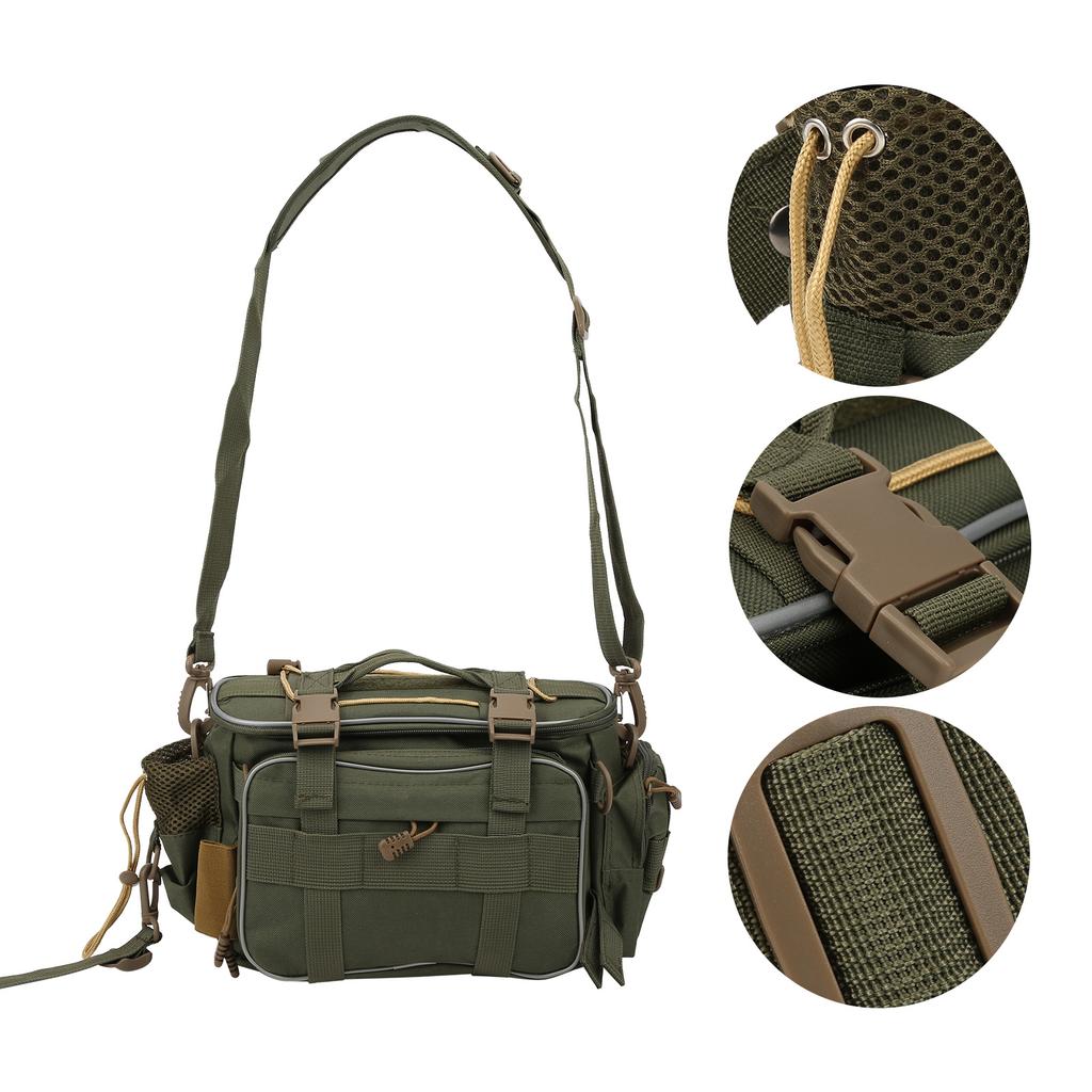 Многофункциональная водонепроницаемая рыболовная сумка из полиэстера, формованный композитный органайзер для инструментов, сумка для инструментов, армейский зеленый