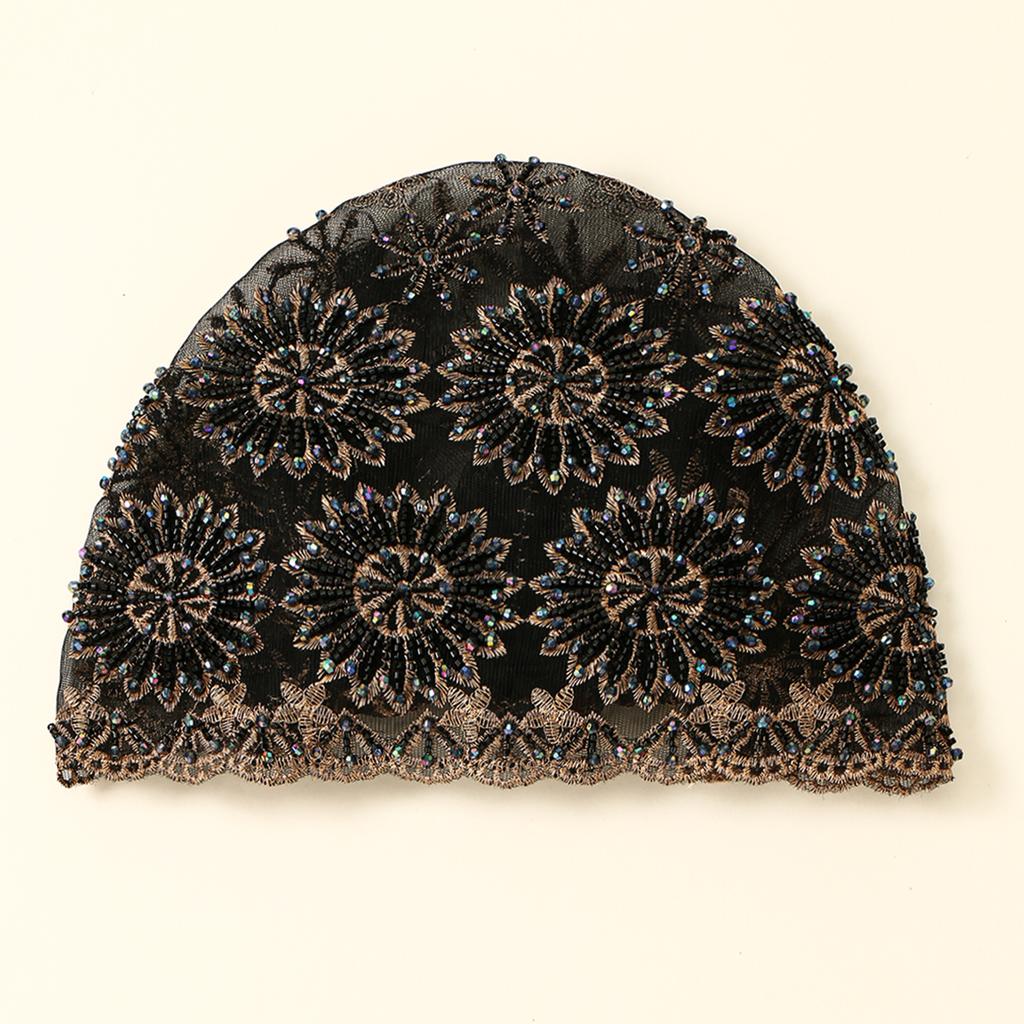 Модная Роскошная Мусульманская Кружевная Внутренняя Шапочка с Жемчугом Эластичный Исламский Головной Убор Для Женщин Элегантная Молитвенная Шапочка Декоративное Покрытие Головы