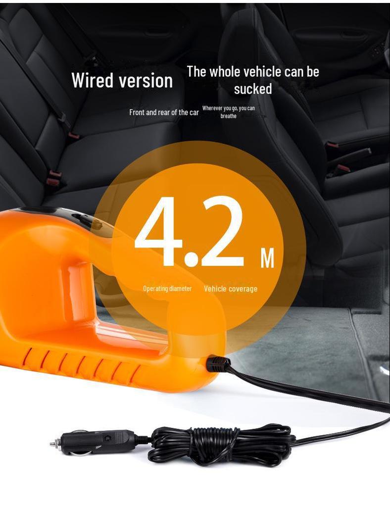 Автомобильный пылесос высокой мощности 120 Вт: Ручной пылесос двойного назначения для влажной и сухой уборки с мощным всасыванием