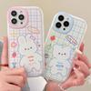 Чехол Zhitai Cute Cartoon Rabbit для iPhone 13/14/15 Pro Max XS/XR/7/8 с дизайном больших глаз