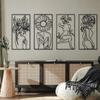 4-Piece Stunning Metal Minimalist Woman Art: Single Line Drawing for Home Decor.Abstract Woman Single Line for Chic Home.