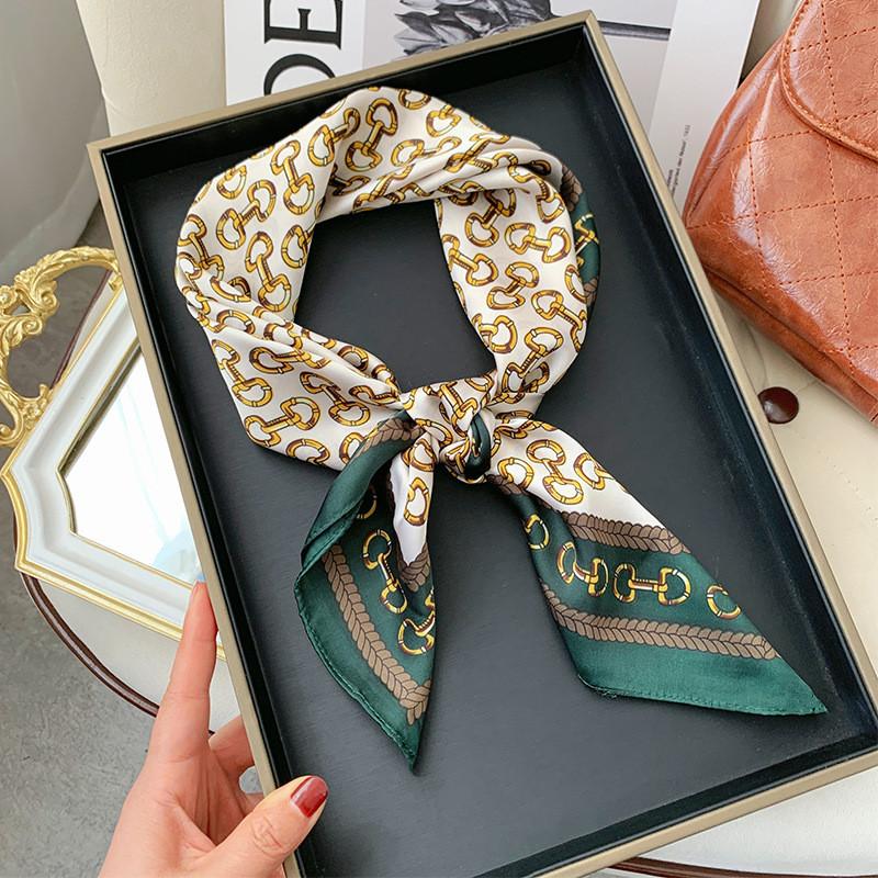 Luxury Silk Shawl Square Scarf for Women Satin Fashion Wraps Neckerchief Female Hair Bands Ribbon Headband Bandana Woman Hijab