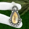Pear Natural Fossil Coral Bezel Root Chakra New Pendant Jewelry Sterling Silver