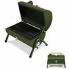 Red / Green Portable BBQ Grill Thickened Charcoal Barbecue Stove Pit Patio Yard Meat Cooker Set for Camping Picnic Outdoor