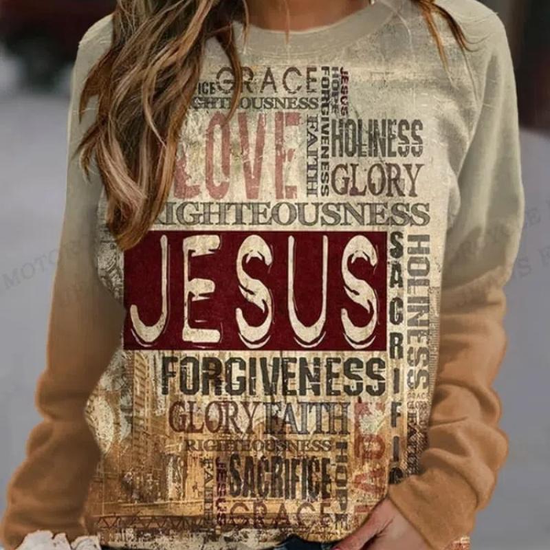 Christian Hoodie Женская мода Clover Hoodies Толстовки с цветочным принтом Толстовки с круглым вырезом Одежда Kawaii Пальто Женские толстовки Винтаж