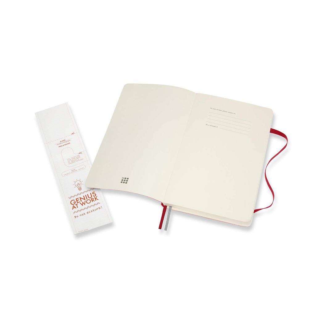 Moleskine Блокнот Классический Расширенный Блокнот Мягкая Обложка Линованный Большой Размер широкий x 21см Алый Красный QP616EXPF2 (400 страниц) (13см в длину)