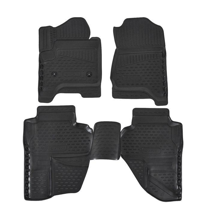 Tapis de sol - JJ-AUTOMOTIVE - Chevrolet Silverado 2014-2018 - Coautchouc - Sur mesure - Noir