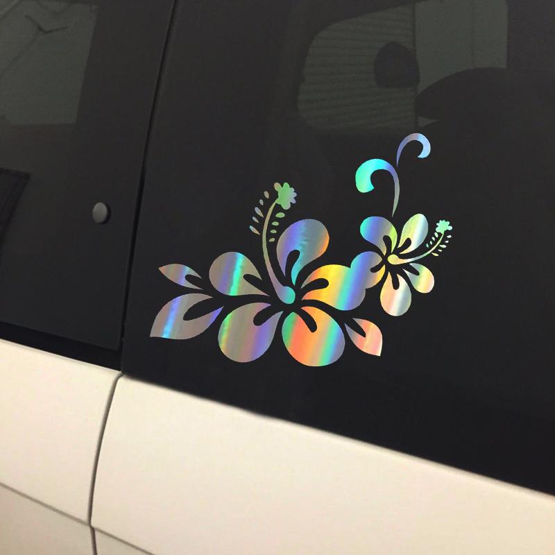 23.8x24.9CM Laser Vinyl Flower Pattern Car Motorcycle Body Bumper Hood Window Decal Scratch Sticker
