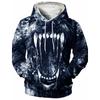 Men's Hoodie 3d Print Animal Fangs Tops Animal Long Sleeve Hoodie Vintage Autumn Fashion Men's Top Oversized Streetwear Clothing