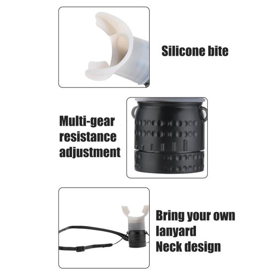Портативный дыхательный тренажер с регулируемым сопротивлением для мужчин и женщин, тренажер для мышц полости рта, емкость легких, оборудование для тренировки брюшного дыхания