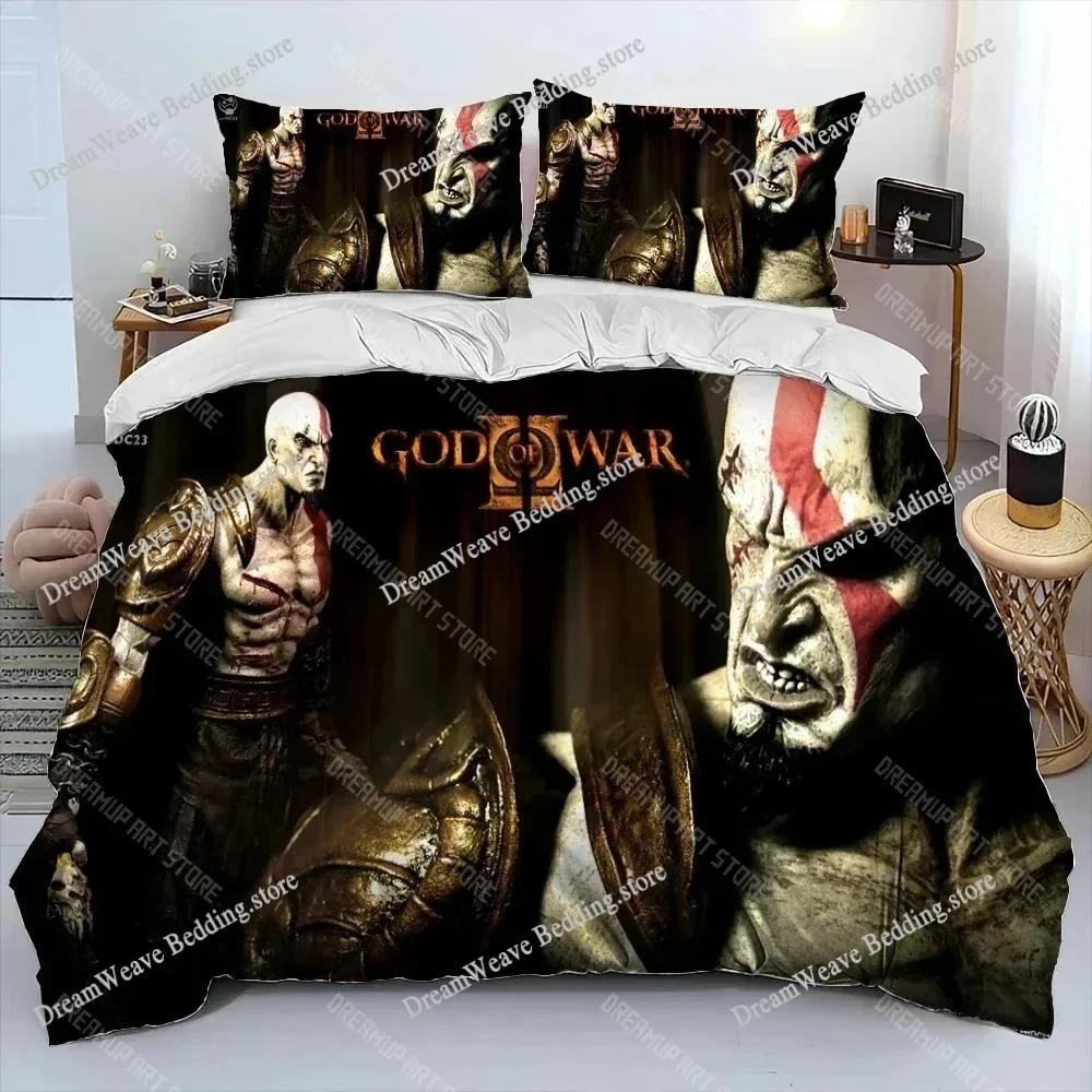 Игровой Набор Постельного Белья God of War Kratos Пододеяльник Комплект Постельного Белья Пододеяльник Наволочка Одеяло Размер King Queen Детский Взрослый Комплект Постельного Белья96