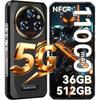 OUKITEL WP35 Pro Защищенный смартфон 5G 36 ГБ + 512 ГБ 6,6" FHD+ 11000 мАч Камера 64 Мп Неубиваемый телефон Android 14 Dual SIM/NFC, Золотой