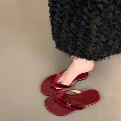 Модные Роскошные Бархатные Женские Тапочки Шлепанцы Дизайнерские Велюровые Тапочки Женские Модные Плоские Вьетнамки Летняя Обувь