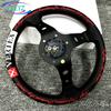 12.5inch 320mm Racing Drift Steering Wheel Real Leather Deep Dish VERTEX Sim Embroidery JDM Car Accessories