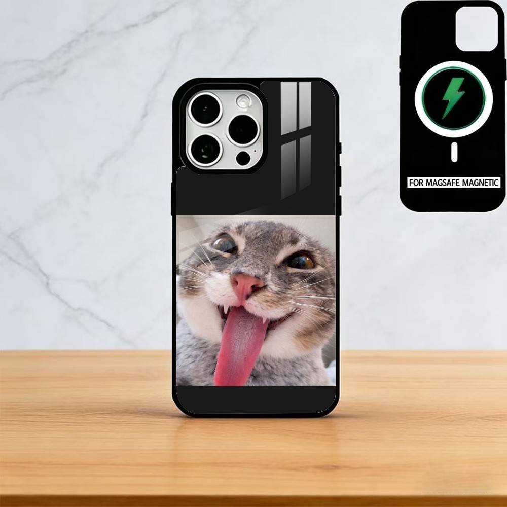 Забавные мемы с домашними кошками Чехол для телефона Для iPhone17,16,15,14,13,12,11 Plus,Pro Магнитный с Magsafe Беспроводной зарядкой