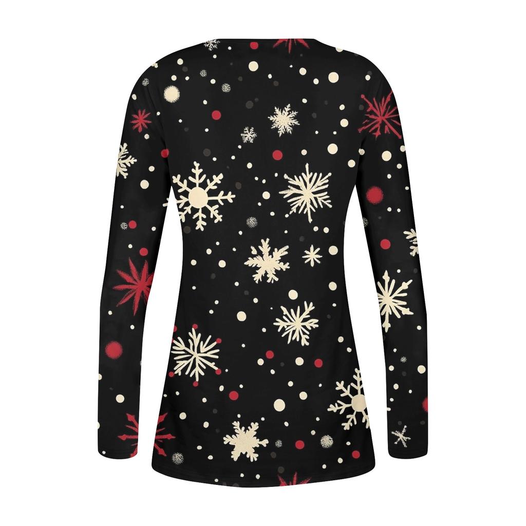 Рубашки с длинным рукавом для женщин, осенняя мода, нарядные повседневные блузки, модные плиссированные туники, топы для леггинсов, Рождество
