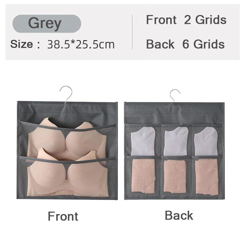 36/30/24/15/8 Grids Double-Side Underwear Socks Bra Organizer Multifunctional Washable HangingMesh Bag Clothes Divider Case