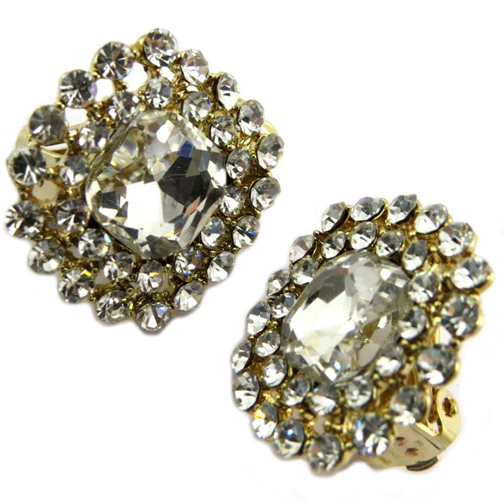 Les Trésors De Lily [P4817] - Golden White 'Sissi' Designer Clips - 20x20 Mm