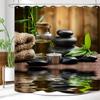 Шторка для душа Zen Spa Базальтовые камни Травяное масло Ароматические свечи Бамбук и отражение воды Расслабляющая медитация Домашний декор Водонепро