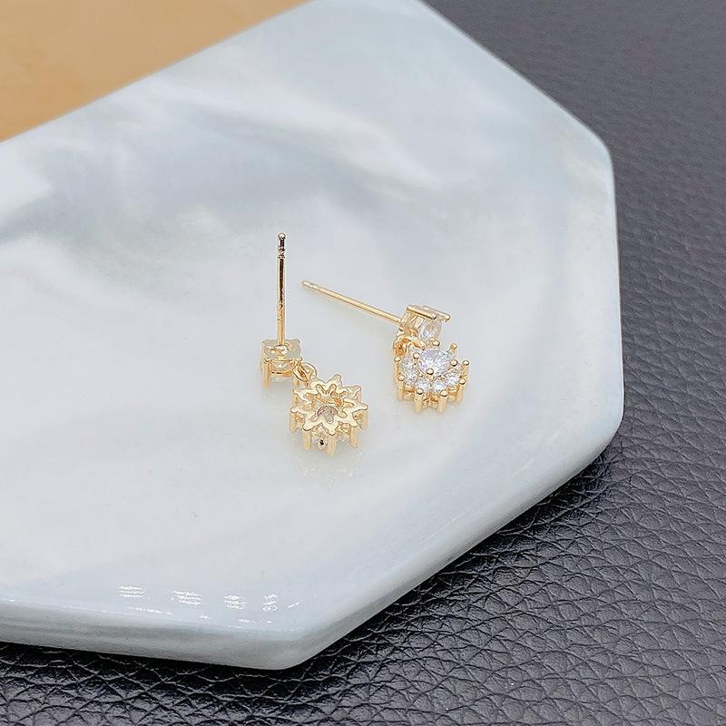 Женские серьги с бриллиантами из натурального 14-каратного золота Aretes De Plata De Ley, однотонные серьги-капли из серебра 925 пробы с бриллиантами из серебра 925 пробы