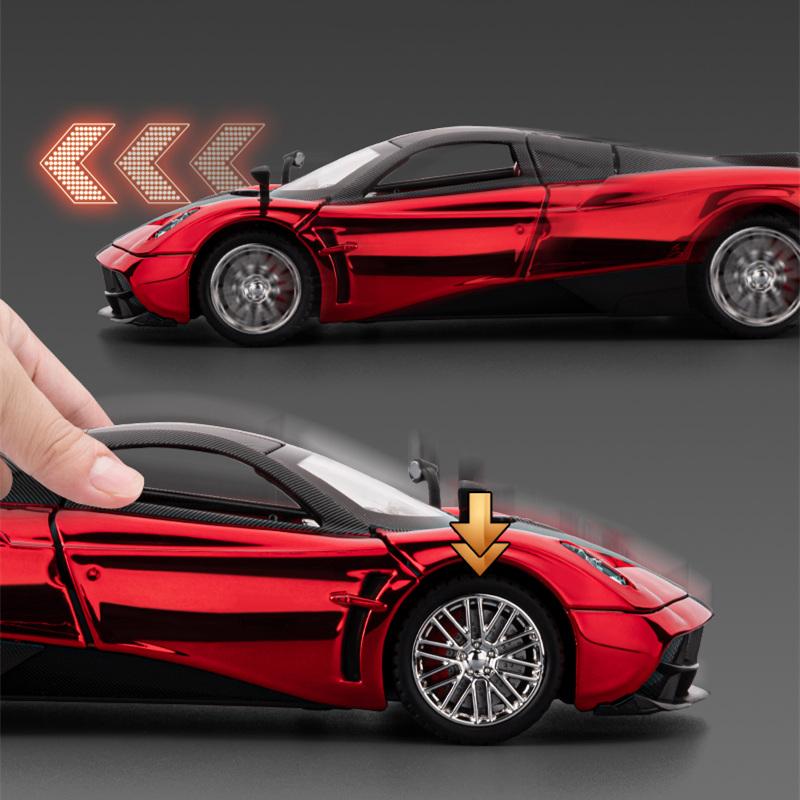1/24 Pagani Huayra Dinastia Сплав Гальваническое покрытие Модель Спортивного Автомобиля Металлический Гоночный Автомобиль Модели Транспортных Средств Звук и Свет Детские Игрушки Подарок