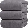 Bath Towels Large Fast Water Soft To the Microfiber Durable After Bath Water Quick Antibacterial and Deodorizing [AYO 3-piece Set, Gray, 70140cm]