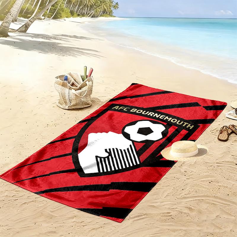AFC Bournemouth Print Beach Towel, Large Soft Quick Dry Towel for Beach Camping Swimming