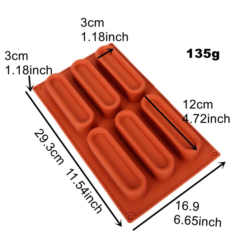 Длинные силиконовые формы для муссовых тортов, шоколадные формы для мыла, форма для кекса Twinkie, форма для эклера