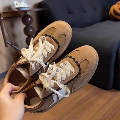 Дизайн Sensation Шнуровка Немецкие тренировочные туфли Женские 2025 Весна Лето Новый стиль Маленький размер Agan Повседневные Немецкие тренировочные туфли