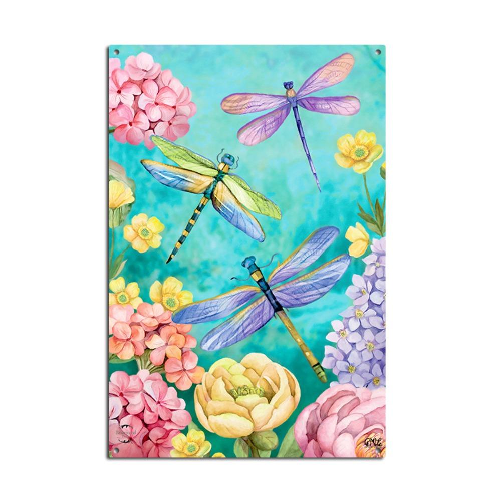Pastoral Art Plaque Butterfly Wall Decor Garden Metal Plate  Living Room