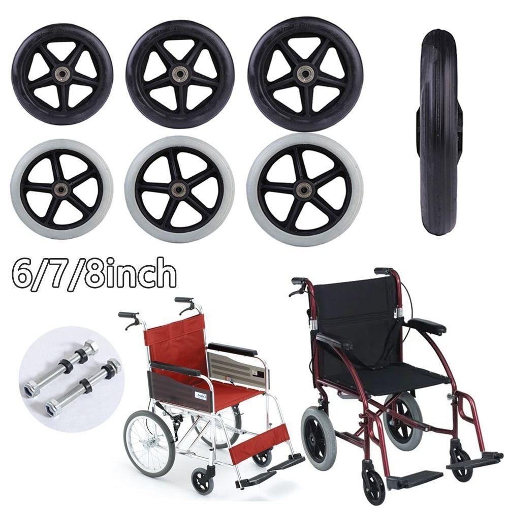 Rubber Shopping Cart Wheels 6/7/8Inch Wheelchair Front Castor Universal Solid Tire Wheel