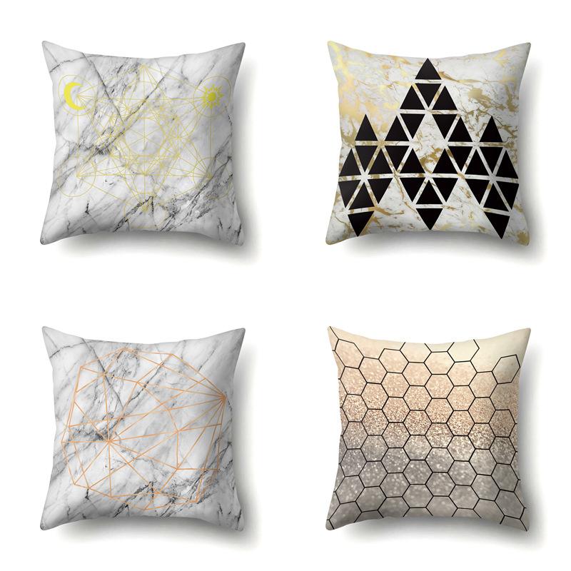 Nordic Pillow Ins Style Polyester Pillow Case Car Decoration Home Printed Car Waist Cushion Pillow Case