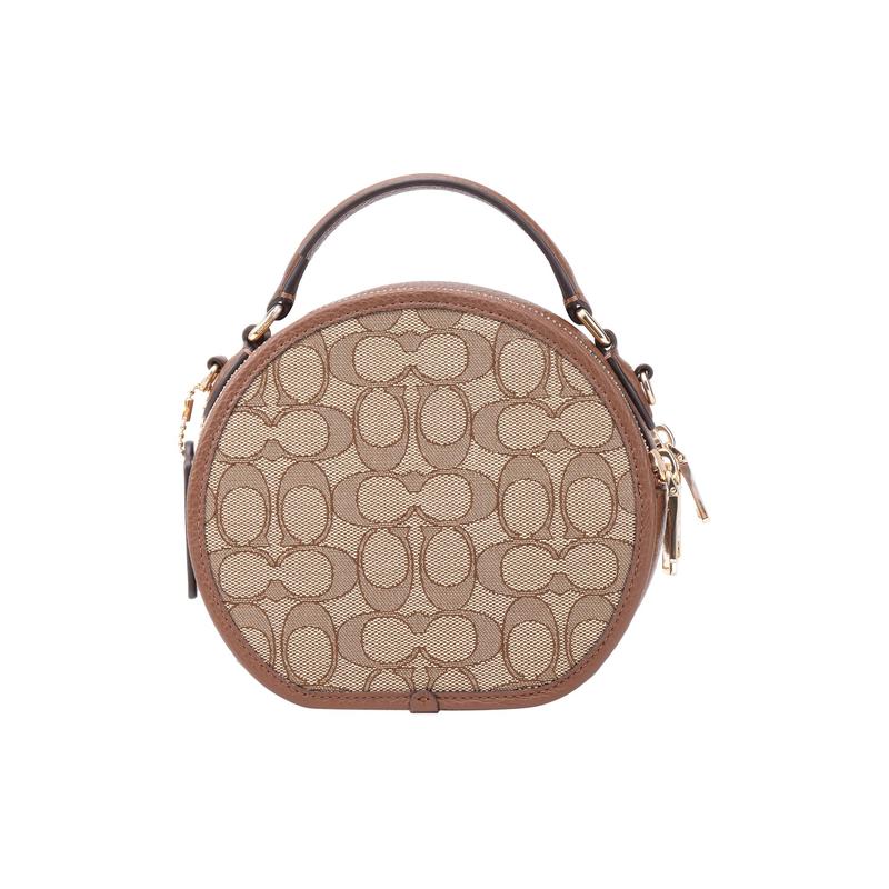COACH handbag Canteen 17 Classic Presbyopia Zipper Closure Signature Jacquard with Exquisite Pebbled Leather Hand-held Shoulder Crossbody Bag Small