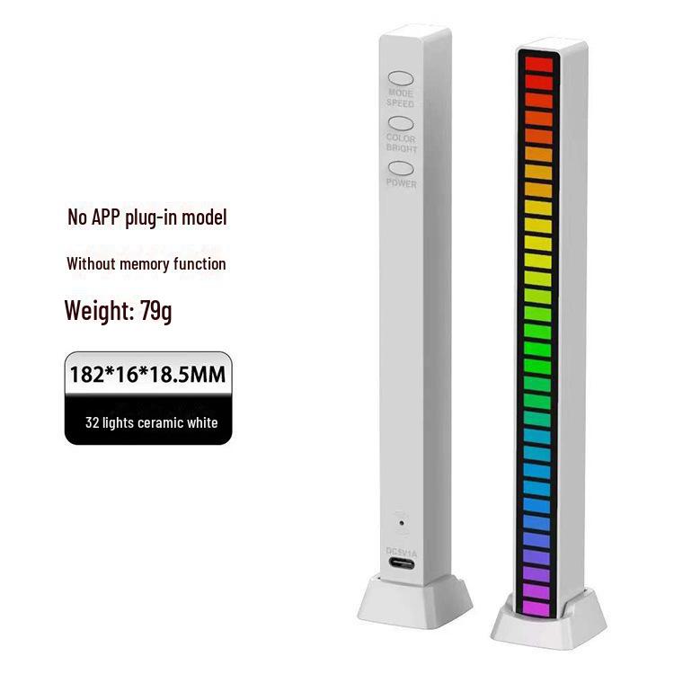 RGB светодиодная лента с Bluetooth и голосовым управлением - Световая панель с датчиком цвета, световой эффект под музыку и атмосферное освещение для рабочего стола или автомобиля.